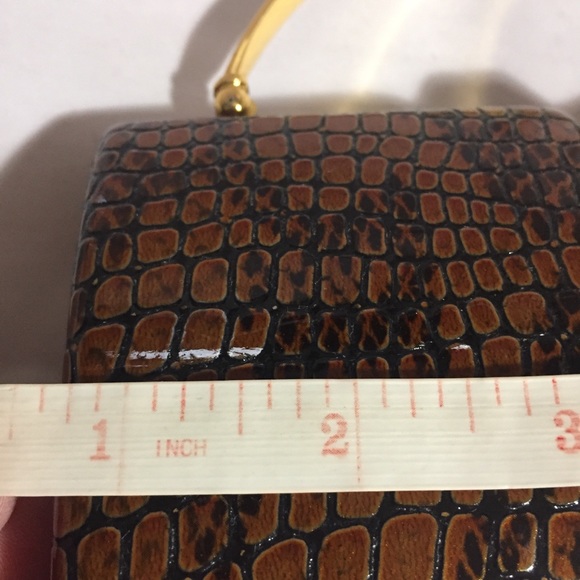 NWOT rubberized python embossed leather CLUTCH - Picture 8 of 8